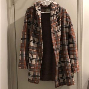 Anthropologie hooded sweater coat with pockets
